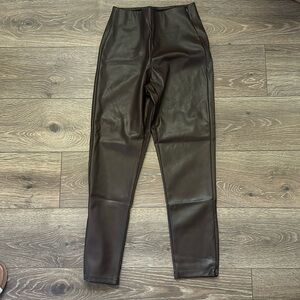 Leather brown pants